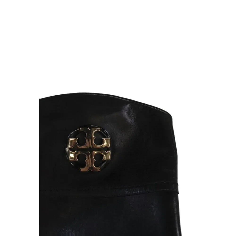 Tory Burch Womens Leather Knee High Riding Boots Black Size 6 Medium
